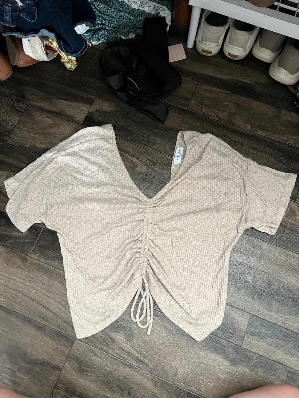 Tan shirt